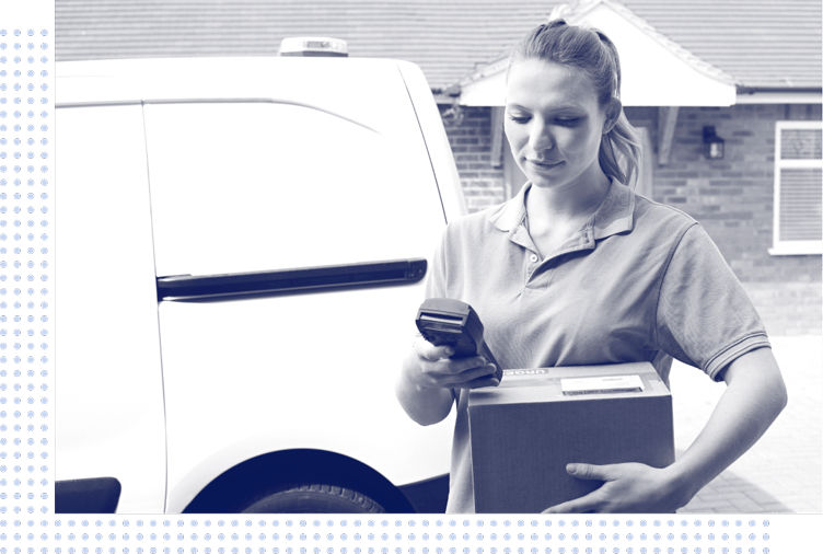 Delivery woman with package