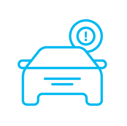 Icon car with alert